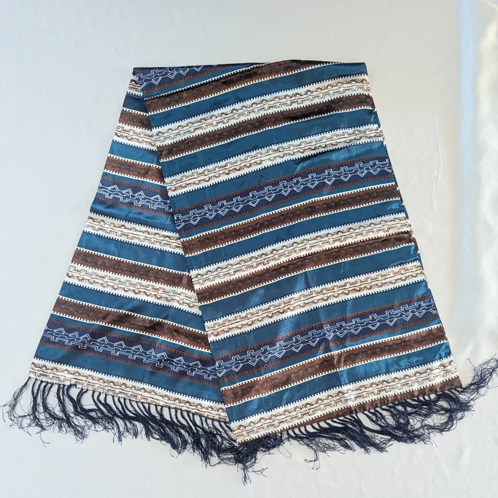 New Women's Scarf‎ Blue Brown Double Layer 60